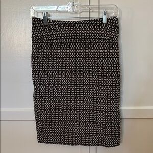 Patterned Black and White Skirt
